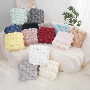 Throw Pillow Square Woven Chair Cushion Sofa Back Plush Pillow Decorative Pillow