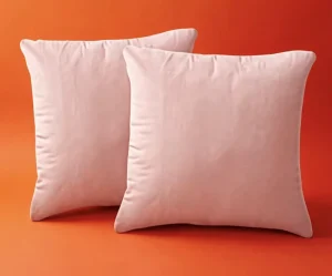 Throw Pillows 50x50cm (Set of 2) Breathable Solid Pattern Pink Decorative Pillowcase