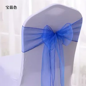 Tie Bow Snow Organza Wedding Chair Sashes