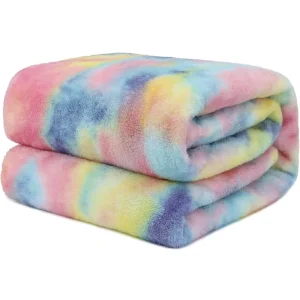 Tie Dye Soft Lightweight Warm Polyester Home Textile Couch Bed Decorative Custom Flannel Blanket