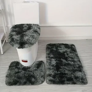 Tie dye Long Hair Carpet Toilet Three piece Non slip Mat Bath Bsorbent Set Absorbent Thickness Resistant Machine Shower Mat