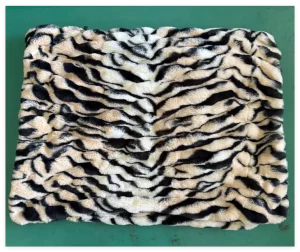 Tiger Design 30*36 Inch Luxury Double Sides Layer Soft Ruched Spandex Faux Fur Rabbit Fake Throw Blankets