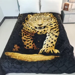 Tiger Design Woven Flannel Fleece Blanket Comfortable Blankets for Winter King Size Winter Blanket Double Bed
