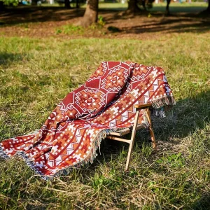 Top Vendor In Australia Throw Custom Cowboy Blanket Recycled Cotton Picnic Rug