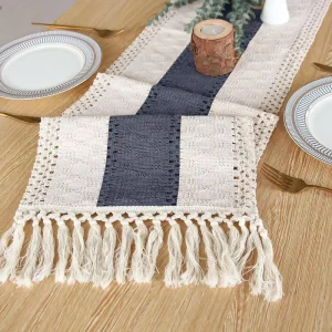 Top rated Fancy Design Customized Pattern and Size Cotton Woven High Quality Table Runner for Party