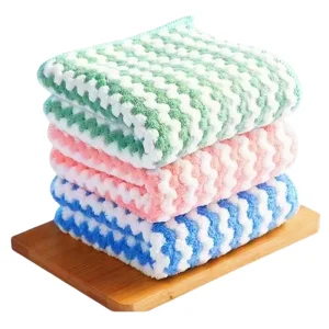 Towel Absorbent Kitchen Cleaning Cloth Non stick Oil Dish Towel Rags Napkins Tableware Household Cleaning