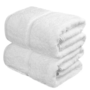 Towel Bazaar 100% Turkish Cotton Bath Sheets 700 GSM 35 X 70 Inch Solid Color Eco-Friendly (2 Pack 8 Pieces White)