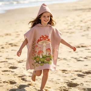 Towel Manufacturer Custom Children’s Windproof Swimming Poncho Bathrobe Towel Baby Printed Beach Towel