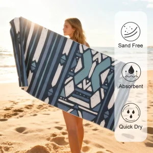Towel Microfiber Suede Beach Towel Sand Free Quick Dry Lightweight Large Size Beach Towel