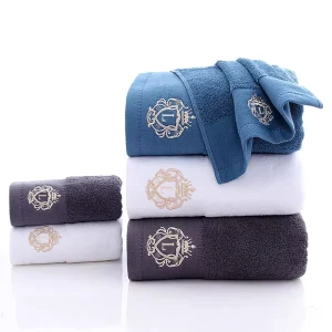 Towel Pure Cotton Colours Egypt Cotton Bath Towel Face Towel 32s High Quality European Styles Embroidered Shiner Design