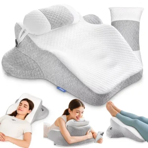Toy Wedge Pillow for Couples, High Density Adult Memory Foam Back Support, Ergonomic Bed Pillow Cushion