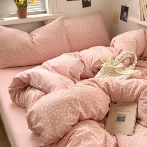 Traditional High-GSM Washed Cotton 4-Piece Bedding Set
