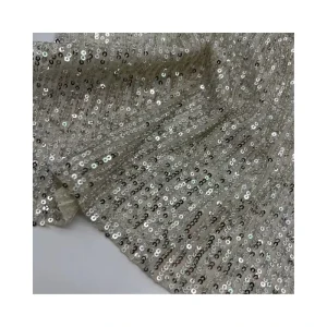 Traditional Knitted Sequin Embroidery Fabric Plain Style Soft Comfortable 100%P for Girls & Boys Clothing Wedding & Home Textile