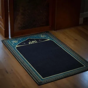 Traditional Prayer Mat for Islamic Ramadan Soft Thick Anti-slip Prayer Mat Printed Foldable Muslim Prayer Rug