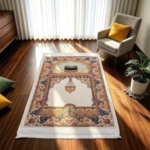 Traditional Sejadah Muslim Prayer Mat Low Pile Geometric Floral Sajadah High End Janamaz Collection for Worship