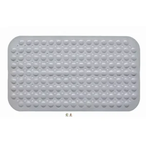 Transparent Blue 40X100cm Bathroom Non-slip TPE Solid Machine Made Eco-Friendly Bath Shower Mat