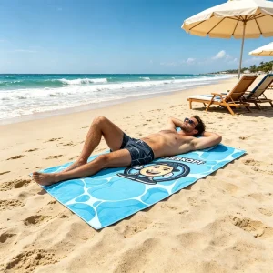 Travel Portable Beach Towel with Super Fiber High Quality High Water Absorption Fast Drying Customizable Printing Beach Towel
