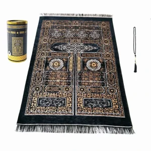 Travel Portable Islamic Muslim Prayer Rug Mattress Box Set Polyester Washable Pet Friendly Stain Resistant Home Use