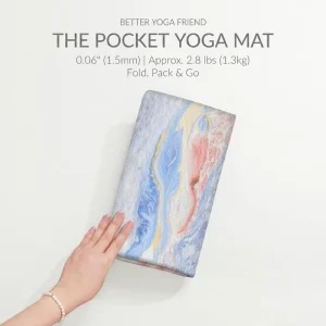 Travel Yoga Mat 1.5mm Foldable Suede Natural Rubber Eco Friendly Portable Fitness Mat for Yoga Pilates Workout