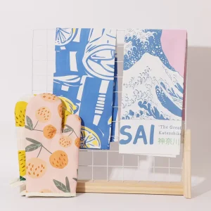 Trendy Creative Printed Dish Towels 100% Cotton Kitchen Tea Towel Low MOQ with Free Samples