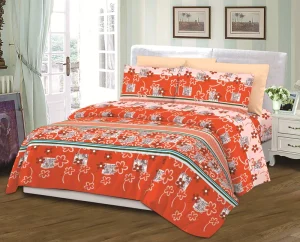 Trendy Floral Aesthetic Dormitory Bedding Supply Moisture Wicking 100% Polyester 6pc Brushed Comforter Set Duvet Cover