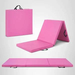 Tri-Fold All Purpose Exercise Mat Anti-Tear Surface Thick EPE Foam for Yoga Aerobic Gym Training Multiple Colors Available