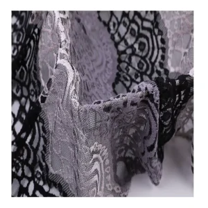 Tricolor Wave Shape Design Knitted Lightweight Soft Comfortable Lace Fabric for Women Dresses Stock & Make to Order