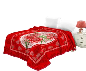 Truelove OEKO-TEX 100 Raschel Microfiber Chenille Sofa Throw Blanket Checker Style Red Christmas Four Seasons Wearable