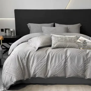 Tufted Design Boho Shabby Chic Comforter Geometry Embroidery Bedding Set Comforter Set