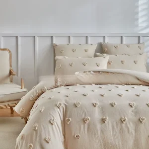 Tufted Duvet Cover Set Jacquard Pompom Delicate Comforter Microfiber Bedding
