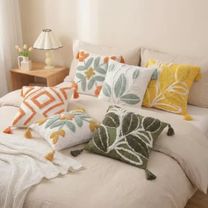 Tufted Fringe Cushion Cover Custom Home Throw Pillow Pad Soft Decorative Cover Only Insert Not Included