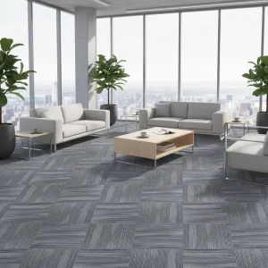 Tufted Square Loop Pile Cushioned Modern PP Carpet Tiles Washable for Living Room and Office Use
