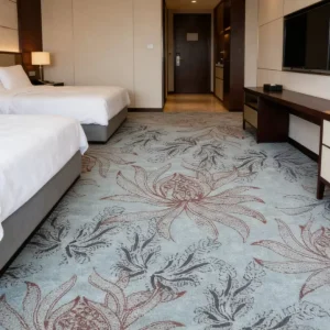 Tufted Velour Carpet Broadloom Nylon Luxurious Feel Sound Absorbing Custom Pattern for Interior Designer Project Supply