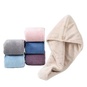 Turban Coral Fleece Quick Dry Hair Towel Shower Spa Head Wrap Hair Drying Hat