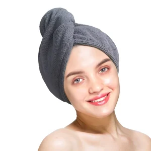 Turban Head Wrap Bathing Tools Microfibre After Shower Hair Drying Wrap Women Girls Ladies Towel Quick Dry Hair Hat Grey