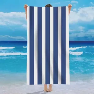 Turkish Beach Towel Blue White Striped Thicker Large Size 100% Cotton Sports Travel