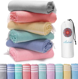 Turkish Beach Towel Oversized 100% Turkish Cotton Sand Free Extra Large Ultra Soft Quick Drying Compact & Lightweight for Travel