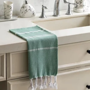 Turkish Cotton 100% Woven Eco Friendly Tea Towel Quick Dry Soft Disposable Kitchen Linen Multiple Colors Stripe Design