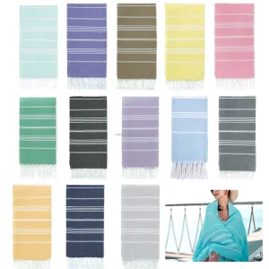 Turkish Peshtemal Beach Towel Cotton Sand Free Towel with Tassels Outdoor Travel Shawl Bath Towel