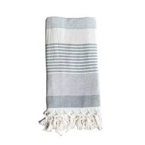Turkish Tassel Beach Towel Factory Custom 100% Cotton Tassel Beach Towel