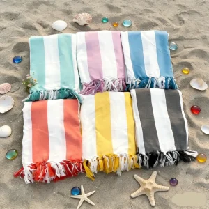 Turkiye Tassel Natural Beach Towel Suit Absorbent Beach Decoration Quick Drying Towel