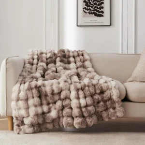 Tuscany Bubble Fleece Throw Blanket Double Sided Comfortable All Season Sofa Bed Blanket Cozy Warm Home Decor Modern Home Decor