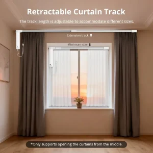 Tuya Smart Life WiFi Aluminum Alloy Waterproof Electric Curtain Track with Alexa and Google Home European Style Blackout Built-In