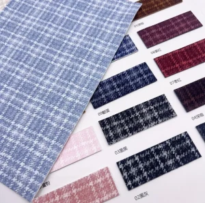 Tweed Texture PU Leather Fabric for Upholstery Sofa Bags Shoes Multi Color Collection