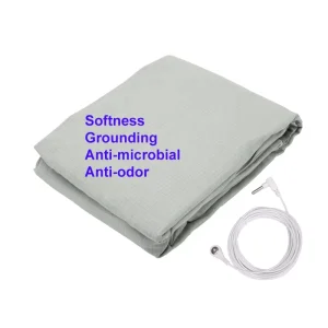 Twin Size Earthing Silver Fiber Fitted Sheet With Grounding Cord and Plug for Better Sleep