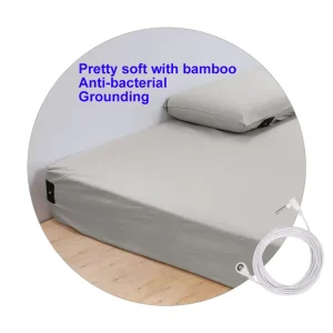 Twin Size Real 400T Earthing Bed Sheets Bamboo Silver Fiber Grounding Sheet Earthing Sheet for Good Sleep with Cord