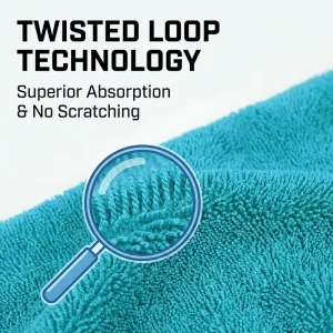 Twisted Loop Car Towel 800GSM Ultra Thick Car Detailing Towel High Density Drying Cloth