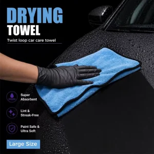 Twisted Loop Microfiber Super Absorbent Lint Free Streakless Professional Auto Detailing Large Quick Dry Car Wash Drying Towel