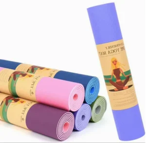 Two Color Position Line TPE Yoga Mat Thickened 6mm Non Slip Soft Eco Friendly Logo 183cm Length Gym Running Dance Sports