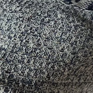 Two Tone AB Yarn Recycled PC Yarn Dyed Ripple Eyelet Jacquard Fabric Snowflake Ribbed Tubular Chunky Knit Fabric for Sweater